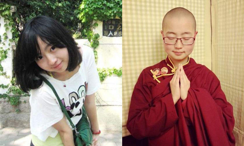 Китайская студентка постриглась в монахини
