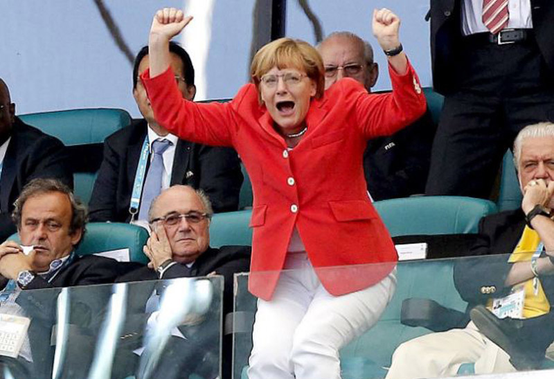 Ангела Меркель посетила раздевалку сборной Германии