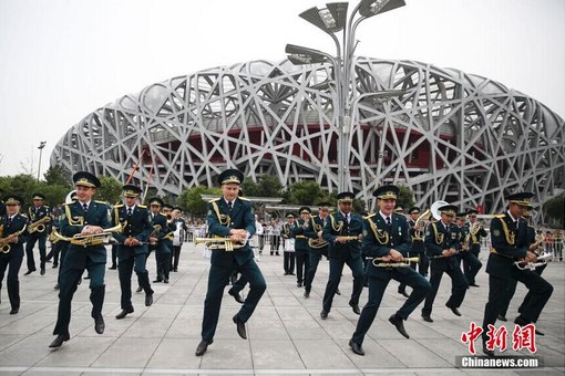 Выступление военного оркестра России в Китае