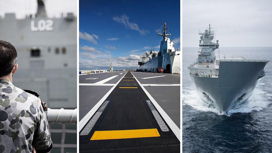 Крупнейший корабль ВМС Австралии «Канберра» принят на вооружение