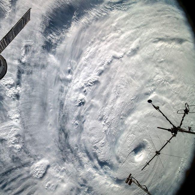 Приближение тайфуна к берегу Японии.