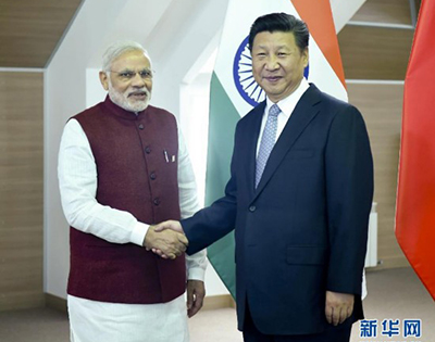 8 июля председатель КНР Си Цзиньпин встретился в Уфе с премьер-министром Индии Нарендрой Моди.
