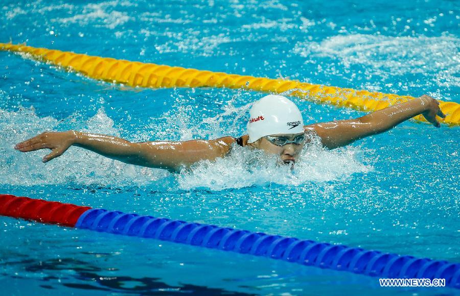 В Казани китайская пловчиха выиграла бронзовую медаль в плавании на дистанции 100 м баттерфляем
