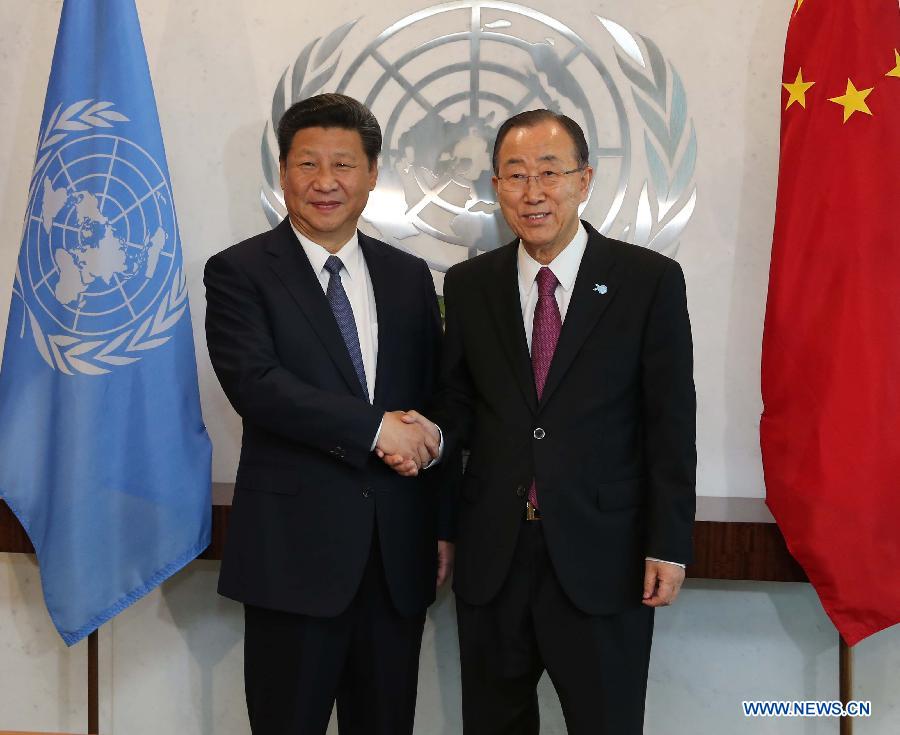 Си Цзиньпин провел встречу с генсекретарем ООН Пан Ги Муном