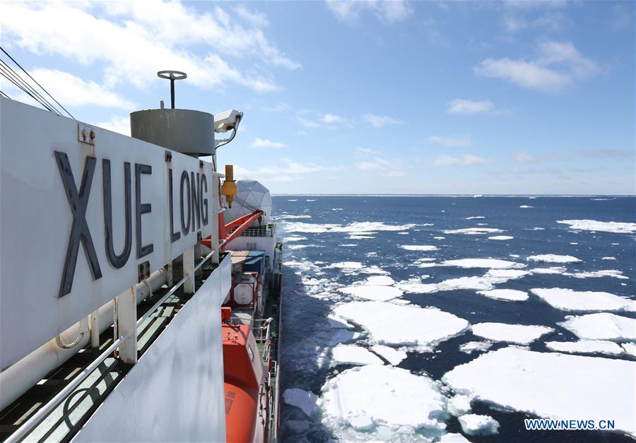 Ледокол "Сюэлун" прибыло в зону дрейфующих льдин в Арктическом регионе