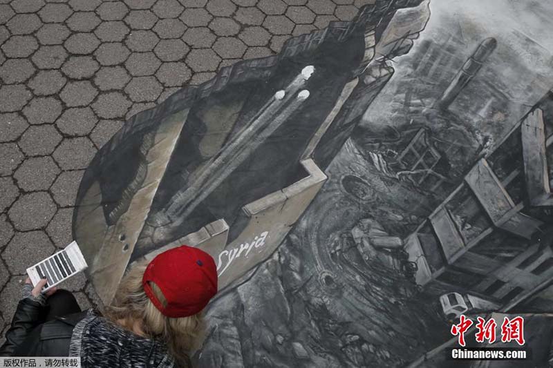 Призыв к миру: Художница воссоздала на Манхэттене картину разрушенного сирийского города