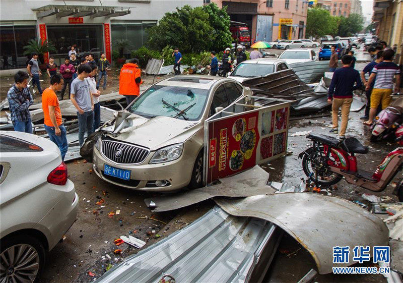 От бури в китайском городе Фошань пострадало 23 человека, деревья были вырваны с корнем