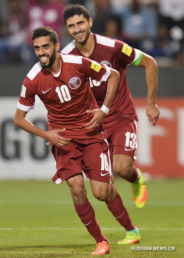 Сборная Катара по футболу победила команду Сирии в матче квалификации ЧМ-2018