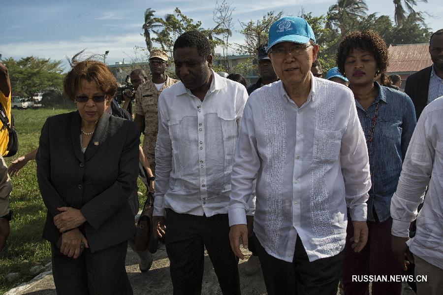 Пан Ги Мун прибыл на Гаити, чтобы самому увидеть последствия урагана "Мэттью"