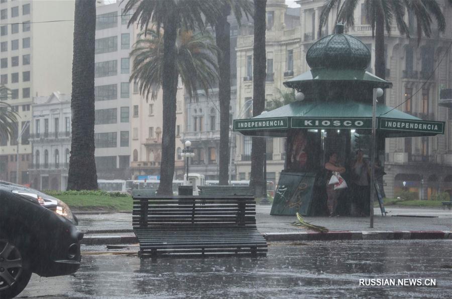 На столицу Уругвая обрушились проливные дожди и штормовой ветер