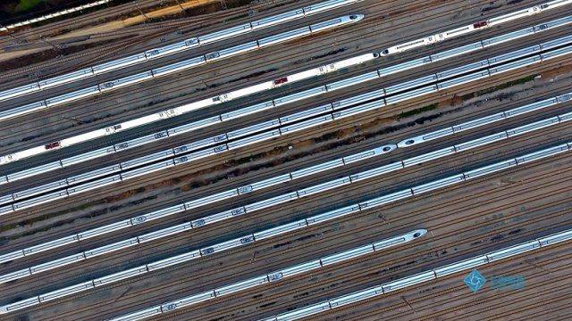 Аэрофотосъёмка крупнейшего в мире центра по обслуживанию высокоскоростных поездов