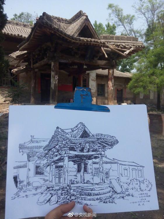 39-летний китаец нарисовал пером сотни древних зданий