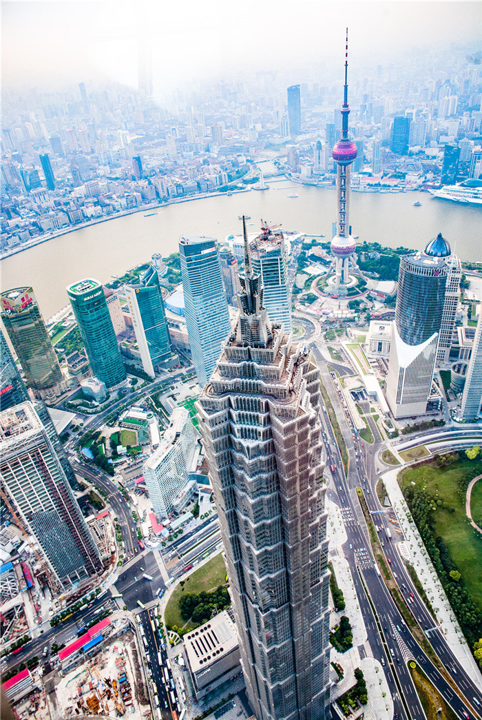 Вид с вершины небоскреба Всемирного финансового центра