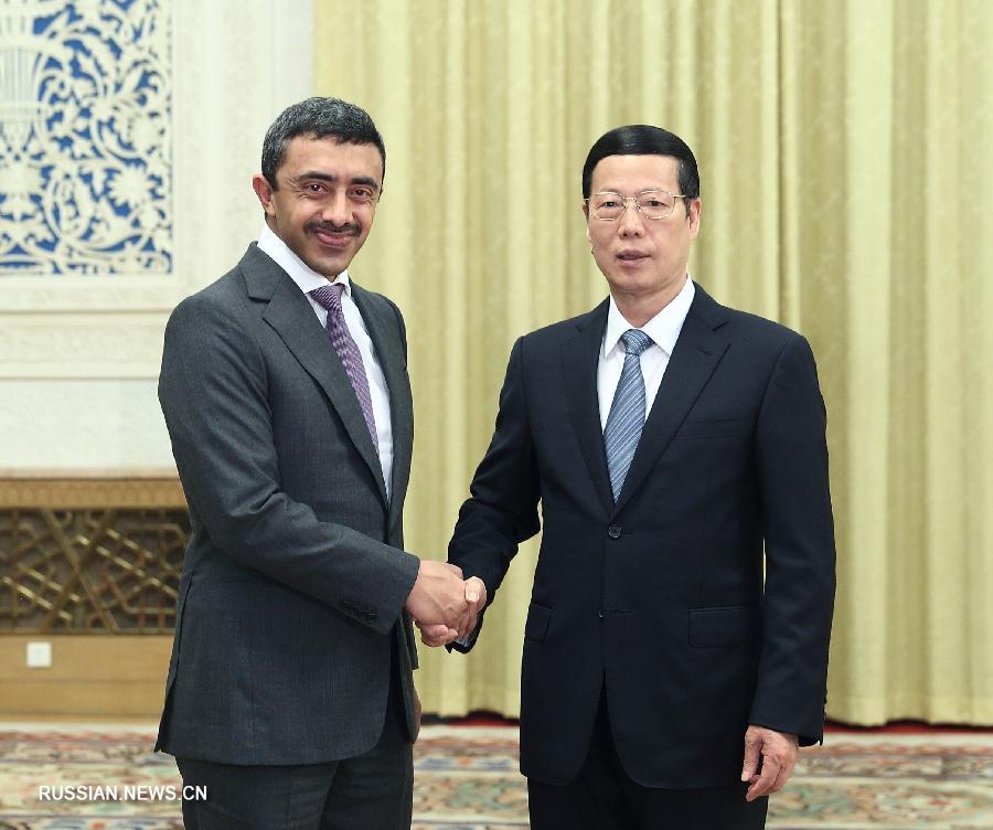 Чжан Гаоли встретился с министром иностранных дел и международного сотрудничества ОАЭ