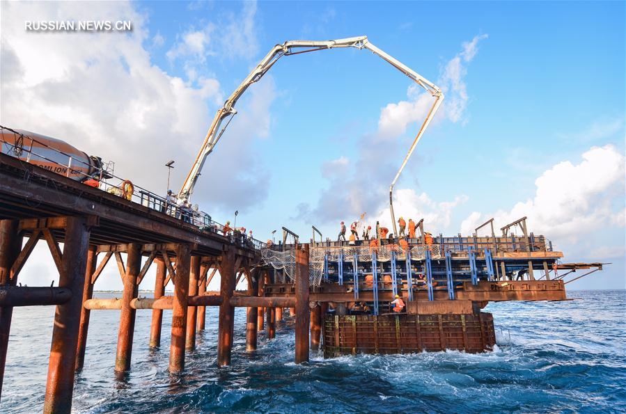 Строительство китайско-мальдивского моста дружбы на Мальдивах