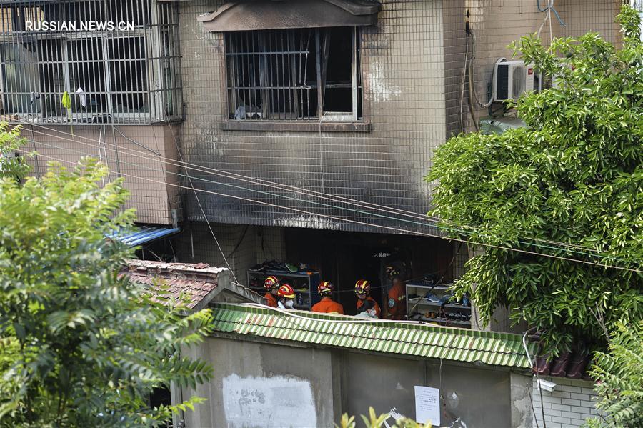Причиной пожара в городе Чаншу на востоке Китая стал поджог, подозреваемый в его совершении задержан