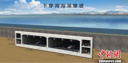 В Китае запущено движение в первом проходящем по дну озера транспортном тоннеле с трубопроводными коридорами