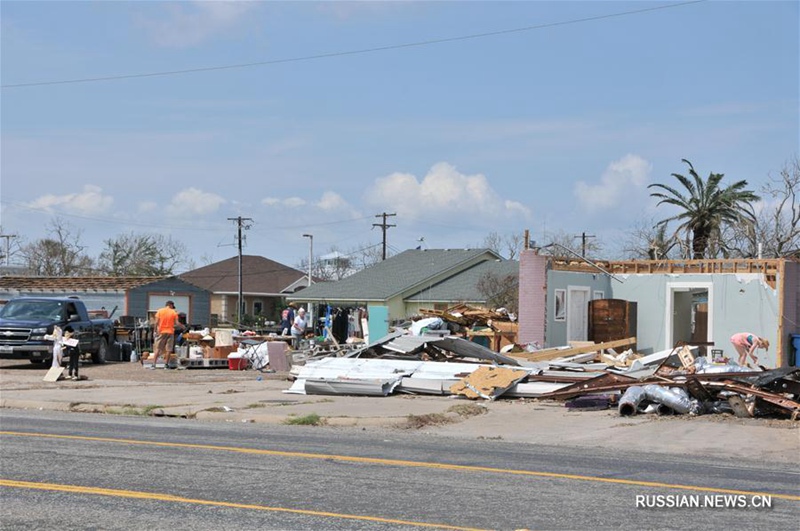 Пострадавший от урагана "Харви" городок Рокпорт в американском штате Техас