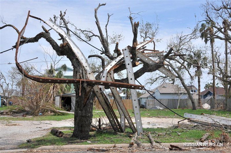 Пострадавший от урагана "Харви" городок Рокпорт в американском штате Техас