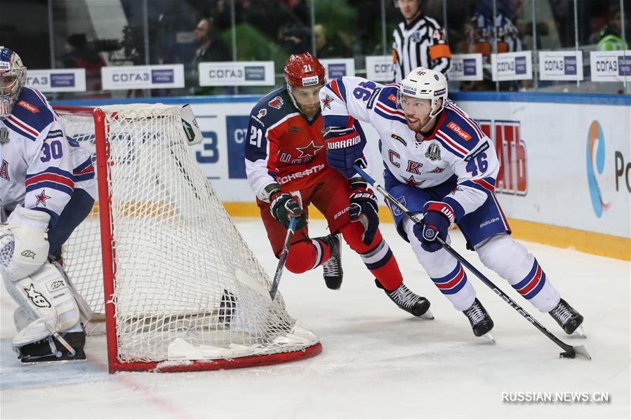 Хоккей на льду -- Континентальная хоккейная лига: ЦСКА Москва не смог обыграть СКА Санкт-Петербург