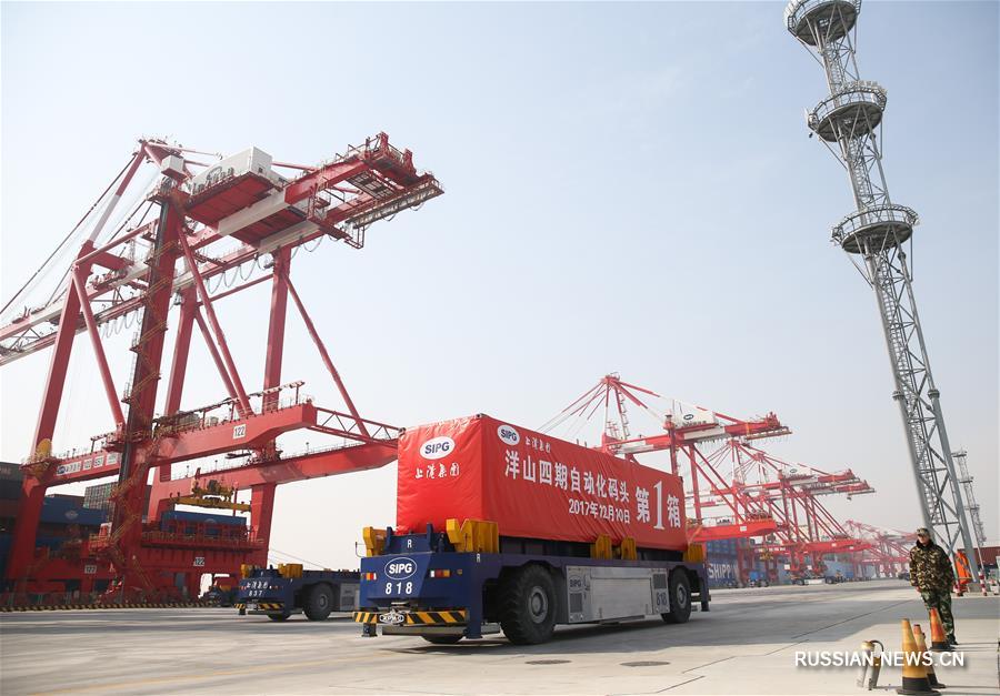 В Китае построен крупнейший в мире автоматизированный контейнерный терминал