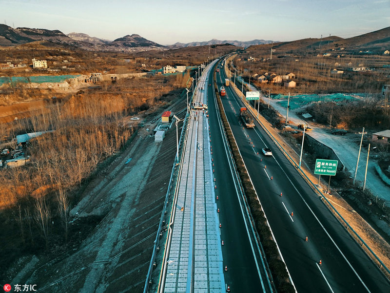 Первое в мире скоростное фотогальваническое шоссе строится в городе Цзинань