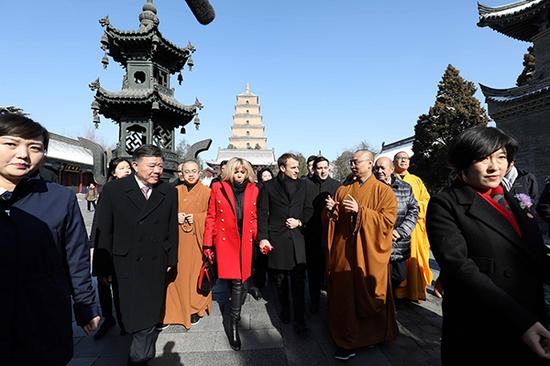 Президент Франции Э. Макрон посетил провинцию Шэньси на северо-западе Китая