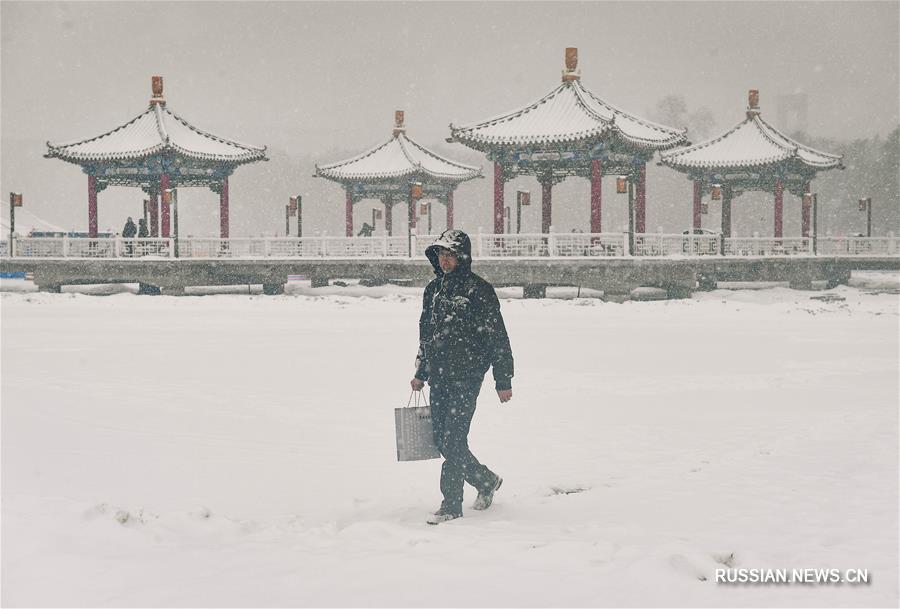 На провинцию Цзилинь обрушились сильные снегопады