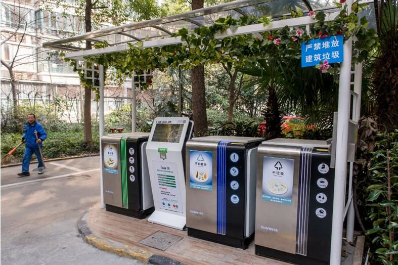 2 февраля 2018 г. в микрорайоне города Шанхай приняли «умную» систему раздельного сбора отходов. Сухой, сырой и утилизируемый типы мусора имеют соответствующие QR-коды. Жители вначале сканируют QR-код, потом отправляют мусор в назначенный ящик.