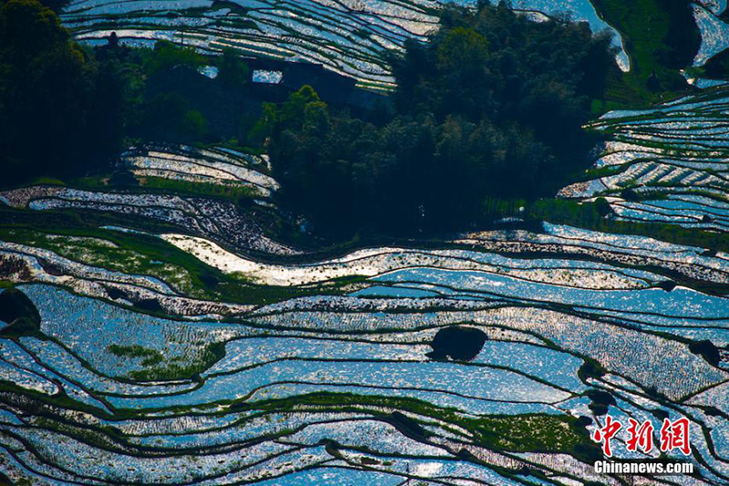 Прекрасные террасные поля в уезде Сюйюн провинции Сычуань