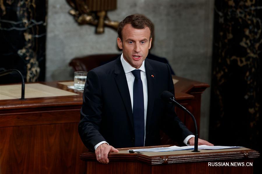 Президент Франции выступил с речью в Конгрессе США