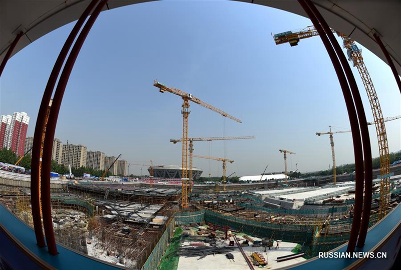 Строительство национального конькобежного центра в Пекине