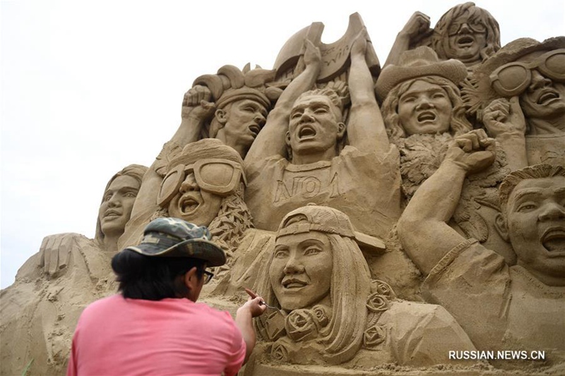 Песчаные скульптуры на востоке Китая