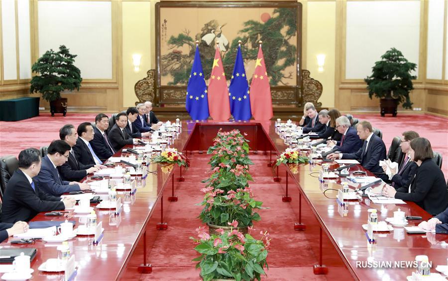 Ли Кэцян, Д.Туск и Ж.-К.Юнкер провели 20-ю встречу руководителей Китая и ЕС