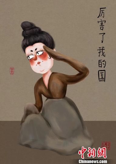 Китайский иллюстратор нарисовала мультяшные образы на основе керамических статуэток