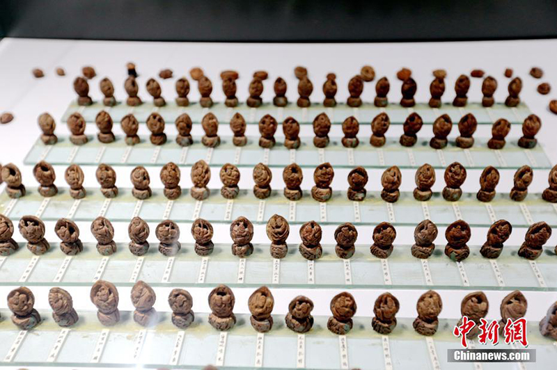Китаец изобразил 108 персонажей романа «Речные заводи» на скорлупе грецкого ореха