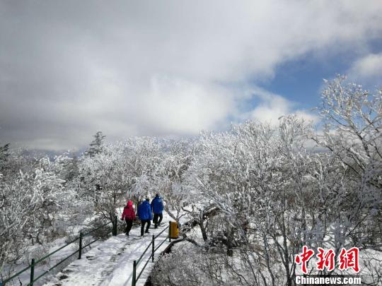 Иней украсил пейзаж гор Фэнхуаншань в провинции Хэйлунцзян