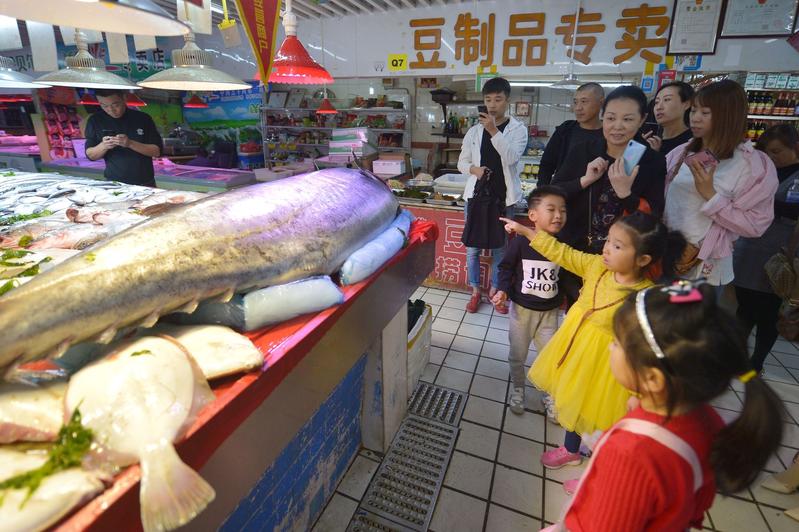 Рыбак из Циндао поймал макрель весом 141.5 кг