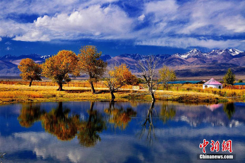 Пейзаж в Баянгол-Монгольском автономском округе Синьцзяна