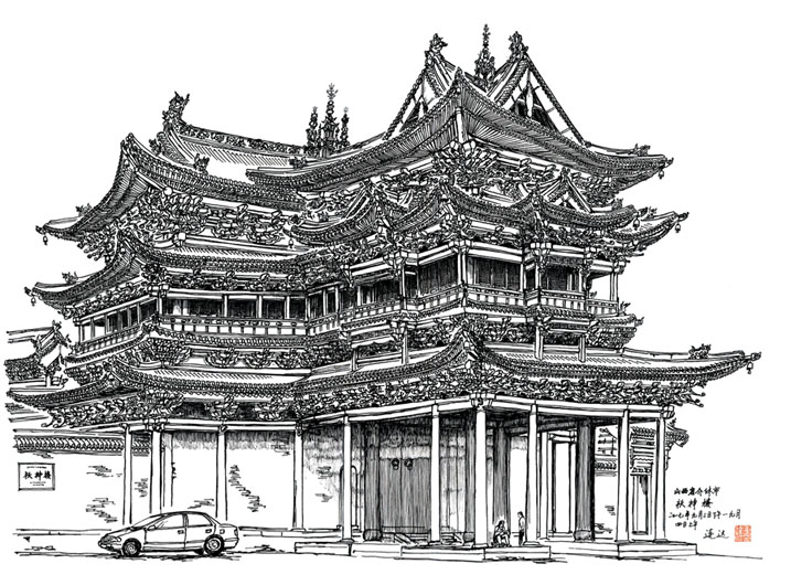 Китаец за 20 лет нарисовал 1700 исторических зданий провинции Шаньси