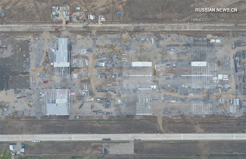 Вид на завод "Тесла" в Шанхае с высоты птичьего полета 
