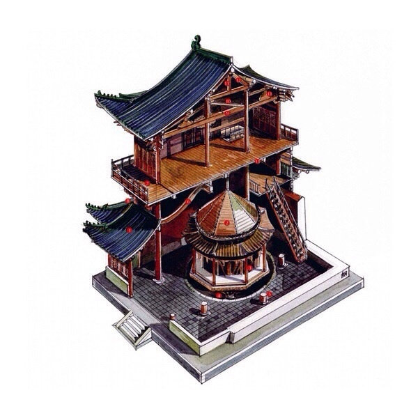 На фото: Терем Чжуаньлунцангэ (вращающееся хранилище буддийских канонов) храма Лунсин города Чжэндин провинции Хэбэй