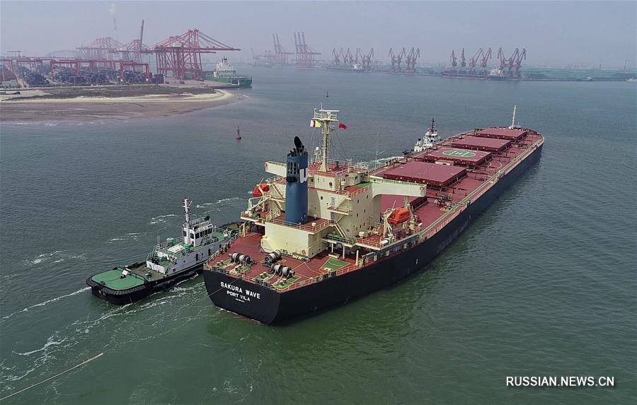 Грузооборот порта Таншань составил 265 млн тонн за первые пять месяцев 2019 года
