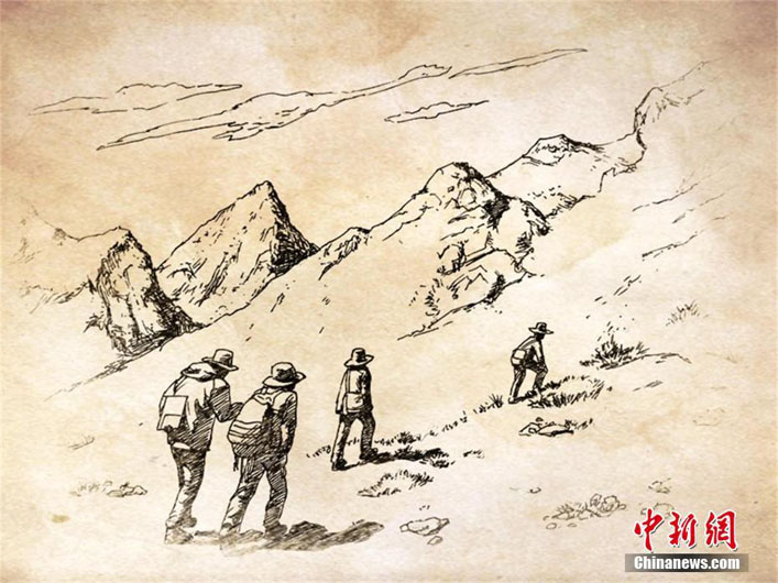 Китайские геологи в картинах пером