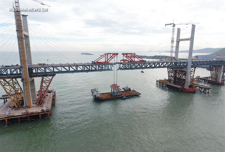 В провинции Фуцзянь произведена смычка Большого Пинтаньского моста