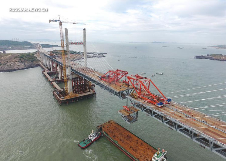 В провинции Фуцзянь произведена смычка Большого Пинтаньского моста