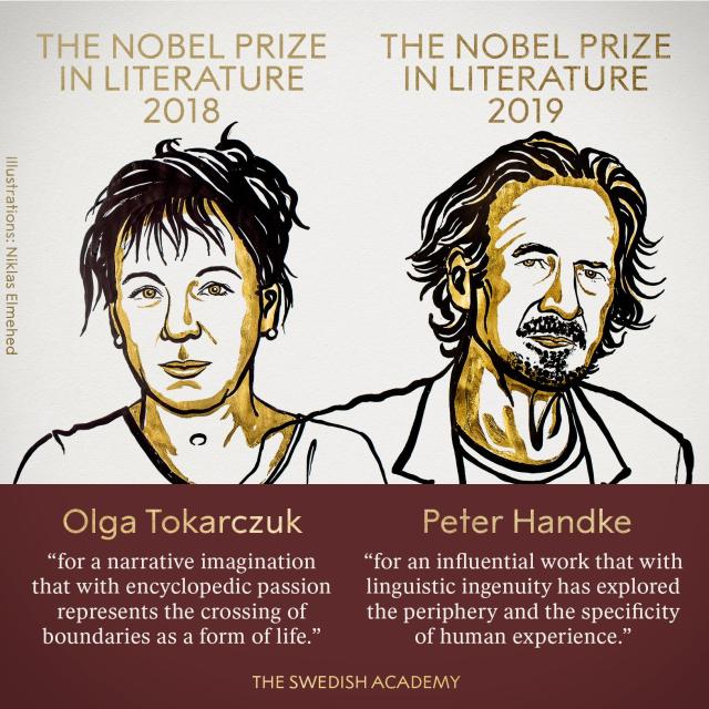 Нобелевские премии по литературе за 2018 и 2019 гг. получили писатели из Польши и Австрии