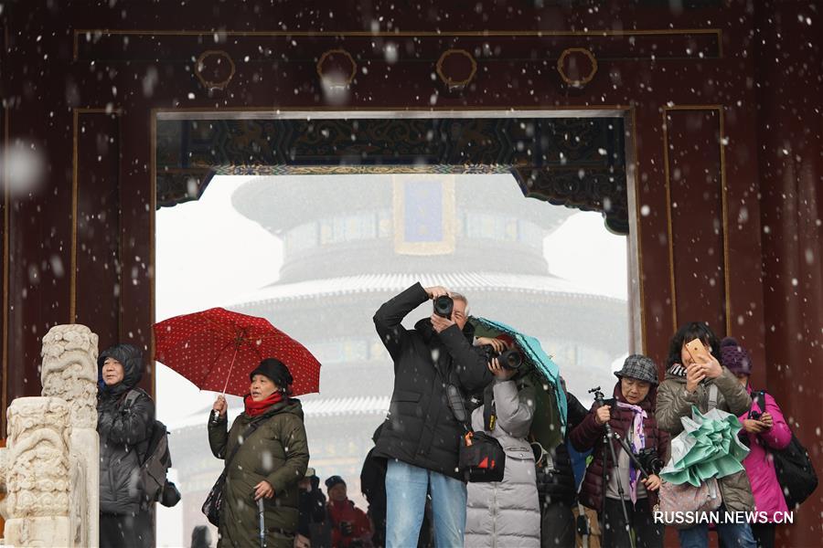 Китайская столица под снегом