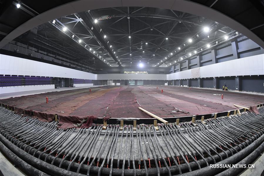 В тренировочном комплексе "Бинтань" завершена заливка всех катков в рамках подготовки к Пекинской зимней олимпиаде