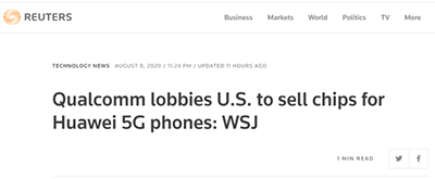 Американская Qualcomm призывает правительство США снять ограничения на продажу чипов компании Huawei